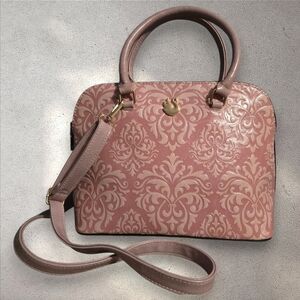 Gloria Vanderbilt Two-Toned Pink Embossed Dome Handbag Crossbody